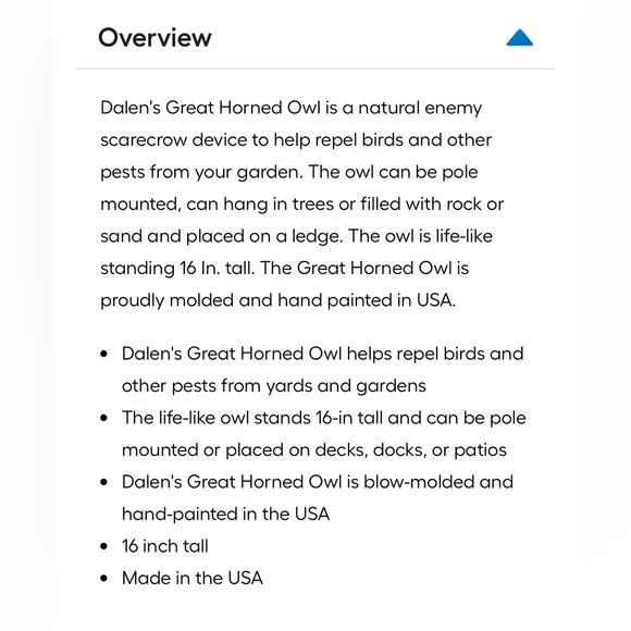 Vintage 1990 Dalen Great Horned Owl Scarecrow - Picture 7 of 8